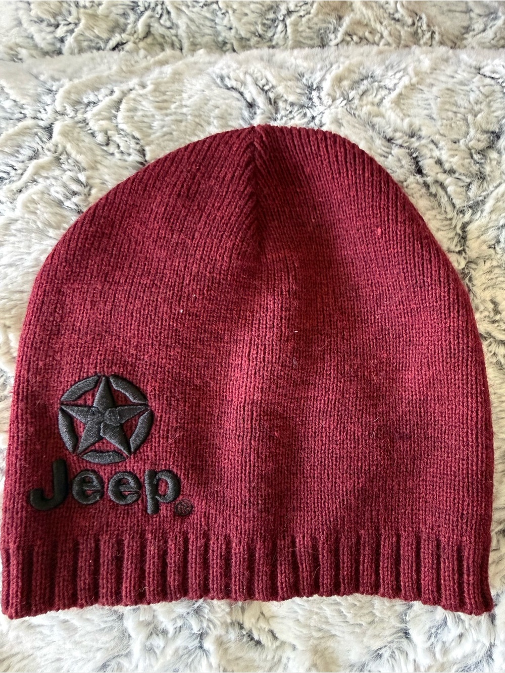 Jeep Maroon Knit Beanie